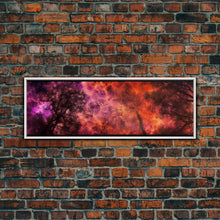 Carregar imagem no visualizador da galeria, Forest Fire Canvas Art, Fire Canvas Art, Large Canvas Print, Woods On Fire Art Print, Purple Forest Art, Panoramic, Wall Art, Canvas Print