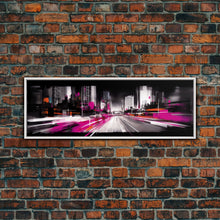 Carregar imagem no visualizador da galeria, Abstract City Art Print, Abstract Framed Canvas Print, Skyscrapers, Urban Art Wall Decor, Wall Decor, Panoramic, Wall Art, Canvas Print