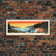 Carregar imagem no visualizador da galeria, Acadia National Park, Panoramic Maine Travel Art, National Park Print, Minimalist Travel Art, Midcentury Modern Style Landscape