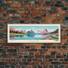 Carregar imagem no visualizador da galeria, Glacier National Park, Panoramic Montana Travel Art, National Park Print, Minimalist Travel Art, Midcentury Modern Style Landscape