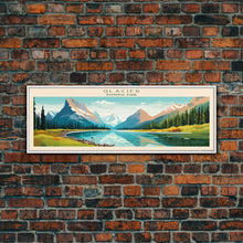 Carregar imagem no visualizador da galeria, Glacier National Park, Panoramic Montana Travel Art, National Park Print, Minimalist Travel Art, Midcentury Modern Style Landscape