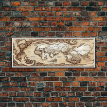 Load image into Gallery viewer, D&D RPG World Map Concept Art, Ready To Hang Canvas Print, Panoramic Art, Extra Wide Wall Decor, Cool Mancave Art, DND