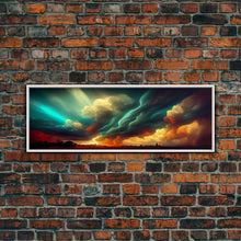 Carregar imagem no visualizador da galeria, A Rain Storm, Texas Art, Framed Canvas Print, Panoramic Wall Art, Extra Large Art, Huge Wall Art, Above Couch / Sofa Living Room Art
