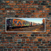 Carregar imagem no visualizador da galeria, Abandoned Subway Cars, Urban Decay Graffiti Photography, Framed Canvas Print, Industrial Loft Decor, Loft Wall Art, Urban Art