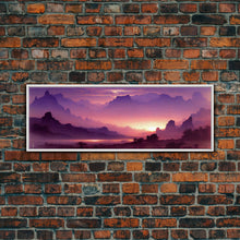 Carregar imagem no visualizador da galeria, A Beautiful Mountain Scene at Sunset, Extra Large Wall Art, Framed Panoramic Canvas Print, Framed Wall Art