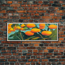 Carregar imagem no visualizador da galeria, Florida Orange Trees, Abstract Art, Extra Large Wall Art, Framed Panoramic Canvas Print, Framed Wall Decor