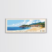 Carregar imagem no visualizador da galeria, Alaçatı 11 Beach, Turkey Panoramic Beach Print, Vacation Gift, Turkey Wall Art, Beach Painting, Beach Decor, Beach Painting
