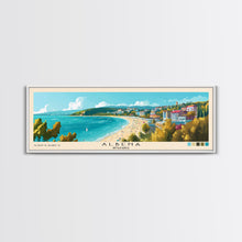 Carregar imagem no visualizador da galeria, Albena, Bulgaria Panoramic Beach Print, Vacation Gift, Bulgaria Wall Art, Framed Canvas Print, Framed Beach Painting