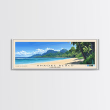 Load image into Gallery viewer, Anaoke Beach, Cook Islands Panoramic Beach Print, Vacation Gift, Cook Islands Wall Art, Beach Painting, Beach Decor, Beach Painting