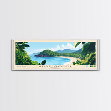 Load image into Gallery viewer, Anse Soleil, Seychelles Panoramic Beach Print, Vacation Gift, Seychelles Wall Art, Framed Canvas Print, Framed Beach Painting