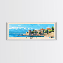 Load image into Gallery viewer, Antibes, France Panoramic Beach Print, Vacation Gift, France Wall Art, Beach Painting, Beach Decor, Beach Painting
