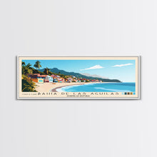 Carregar imagem no visualizador da galeria, Bahia de Las Aguilas, Dominican Republic Panoramic Print, Vacation Gift, Dominican Republic Wall Art, Beach Painting, Beach Decor, Large Wall Art, Wood Frame Art