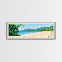 Carregar imagem no visualizador da galeria, Bamboo Beaches, Jamaica Panoramic Print, Vacation Gift, Jamaica Wall Art, Beach Painting, Beach Decor, Large Wall Art, Wood Frame Art