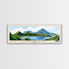 Load image into Gallery viewer, Banda Islands, Indonesia Panoramic Beach Print, Vacation Gift, Indonesia Wall Art, Framed Canvas Print, Framed Beach Painting