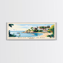 Load image into Gallery viewer, Belle Mare Plage, Mauritius Panoramic Beach Print, Vacation Gift, Mauritius Wall Art, Framed Canvas Print, Framed Beach Painting