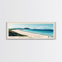 Load image into Gallery viewer, Berneray Sands, Scotland Panoramic Print, Vacation Gift, Scotland Wall Art, Beach Painting, Beach Decor, Large Wall Art, Wood Frame Art