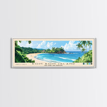 Carregar imagem no visualizador da galeria, Bom Bom Island, São Tomé and Príncipe Panoramic Print, Vacation Gift, São Tomé and Príncipe Wall Art, Beach Painting, Beach Decor, Large Wall Art, Wood Frame Art