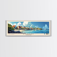 Load image into Gallery viewer, Bonaire, Netherlands Panoramic Beach Print, Vacation Gift, Netherlands Wall Art, Framed Canvas Print, Framed Beach Painting