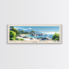 Load image into Gallery viewer, Boulders Beach, Cape Town Panoramic Print, Vacation Gift, Cape Town Wall Art, Vacation Wall Art, Vacatation Memories, Beach Decor, Beach Or Lakehouse Art