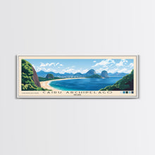 Carregar imagem no visualizador da galeria, Cairu Archipelago, Brazil Panoramic Print, Vacation Gift, Brazil Wall Art, Beach Painting, Beach Decor, Large Wall Art, Wood Frame Art