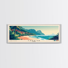 Carregar imagem no visualizador da galeria, Caraíva, Brazil Panoramic Print, Vacation Gift, Brazil Wall Art, Beach Painting, Beach Decor, Large Wall Art, Wood Frame Art