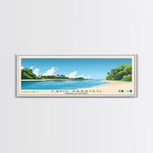 Cargar imagen en el visor de la galería, Cayo Paraiso, Dominican Republic Panoramic Beach Print, Vacation Gift, Dominican Republic Wall Art, Beach Painting, Beach Decor, Beach Painting