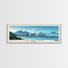 Cargar imagen en el visor de la galería, Cheung Sha, Hong Kong Panoramic Print, Vacation Gift, Hong Kong Wall Art, Beach Painting, Beach Decor, Large Wall Art, Wood Frame Art