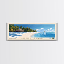 Cargar imagen en el visor de la galería, Cocoa Island, Maldives Panoramic Print, Vacation Gift, Maldives Wall Art, Beach Painting, Beach Decor, Large Wall Art, Wood Frame Art