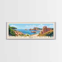 Cargar imagen en el visor de la galería, Côte de Granit Rose, France Panoramic Beach Print, Vacation Gift, France Wall Art, Beach Painting, Beach Decor, Beach Painting