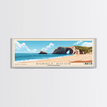 Load image into Gallery viewer, Durdle Door, United Kingdom Panoramic Beach Print, Vacation Gift, United Kingdom Wall Art, Framed Canvas Print, Framed Beach Painting