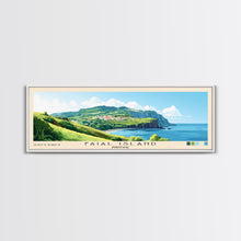Carregar imagem no visualizador da galeria, Faial Island, Portugal Panoramic Print, Vacation Gift, Portugal Wall Art, Beach Painting, Beach Decor, Large Wall Art, Wood Frame Art