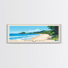 Load image into Gallery viewer, Geribá Beach, Brazil Panoramic Beach Print, Vacation Gift, Brazil Wall Art, Framed Canvas Print, Framed Beach Painting