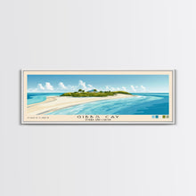 Load image into Gallery viewer, Gibbs Cay, Turks and Caicos Panoramic Print, Vacation Gift, Turks and Caicos Wall Art, Beach Painting, Beach Decor, Large Wall Art, Wood Frame Art