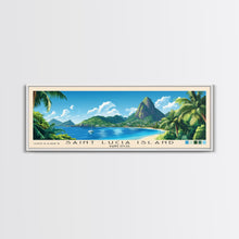 Load image into Gallery viewer, Saint Lucia Island, Saint Lucia Panoramic Print, Vacation Gift, Saint Lucia Wall Art, Beach Painting, Beach Decor, Beach Or Lakehouse Art