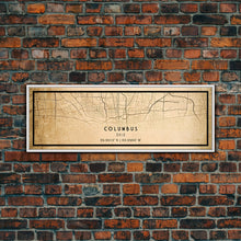 Load image into Gallery viewer, Columbus Panoramic vintage map print poster or framed canvas, Ohio map print poster canvas, Columbus city map print poster canvas