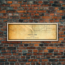 Load image into Gallery viewer, Panoramic Portland Oregon Street Map, Framed Canvas Art, Oregon United States Road Map Wall Art, Office Wall Art, Wall Decor for Office