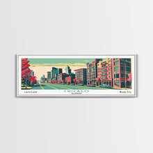 Load image into Gallery viewer, Chicago Illinois Panoramic Travel Poster Canvas Print