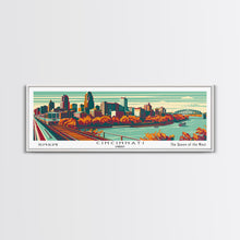Load image into Gallery viewer, Cincinnati Ohio Panoramic Travel Poster Canvas Print
