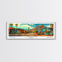 Cargar imagen en el visor de la galería, Chandler Arizona Panoramic Wall Art Framed Canvas Print, Mid Century Modern Art, Pop Art Style, Travel Poster, Home Decor, Retro Style