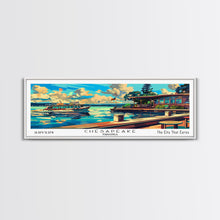 Load image into Gallery viewer, Chesapeake Virginia Panoramic Travel Poster Framed Canvas Print, Mid Century Modern Art, Pop Art Style, Wall Art Decor, Home Decoration