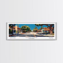Cargar imagen en el visor de la galería, Concord California Panoramic Painting, Mid Century Modern Framed Canvas Print, Retro Pop Art Travel Poster, City Wall Decor, Office Decor