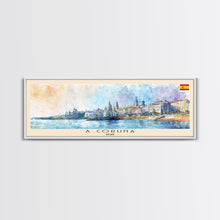 Carregar imagem no visualizador da galeria, A Coruña Spain Travel Art, City Art, Framed Canvas Print or Metal Wall Art, Europe Travel Poster, Panoramic Wall Art, Extra Wide Wall Art