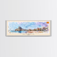 Carregar imagem no visualizador da galeria, Alicante Spain Travel Print Wall Art, Panoramic City Art, Travel Art, Wall Decor, Vacation Gift, Framed Canvas Print Or Metal Art