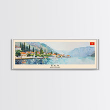Load image into Gallery viewer, Bar Montenegro Travel Print Wall Art, Panoramic City Art, Travel Art, Wall Decor, Vacation Gift, Framed Canvas Print Or Metal Art