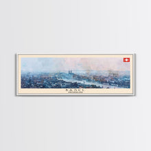 Carregar imagem no visualizador da galeria, Basel Switzerland Travel Art, City Art, Framed Canvas Print or Metal Wall Art, Europe Travel Poster, Panoramic Wall Art, Extra Wide Wall Art