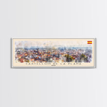 Cargar imagen en el visor de la galería, Castellon de la Plana Spain Wall Art, Panoramic Travel Poster, Panoramic Framed Canvas Print, City Wall Art, Wall Hanging Home Decor, Travel Art