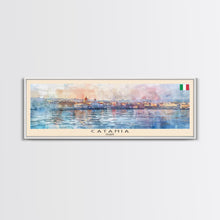 Cargar imagen en el visor de la galería, Catania Italy Travel Print Wall Art, Panoramic City Art, Travel Art, Wall Decor, Vacation Gift, Framed Canvas Print Or Metal Art