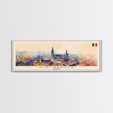 Load image into Gallery viewer, Cluj Napoca Romania Travel Print Wall Art, Panoramic City Art, Travel Art, Wall Decor, Vacation Gift, Framed Canvas Print Or Metal Art