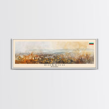 Load image into Gallery viewer, Dobrich Bulgaria Travel Art, City Art, Framed Canvas Print or Metal Wall Art, Europe Travel Poster, Panoramic Wall Art, Extra Wide Wall Art
