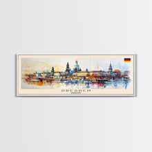 Load image into Gallery viewer, Dresden Germany Travel Art, City Art, Framed Canvas Print or Metal Wall Art, Europe Travel Poster, Panoramic Wall Art, Extra Wide Wall Art